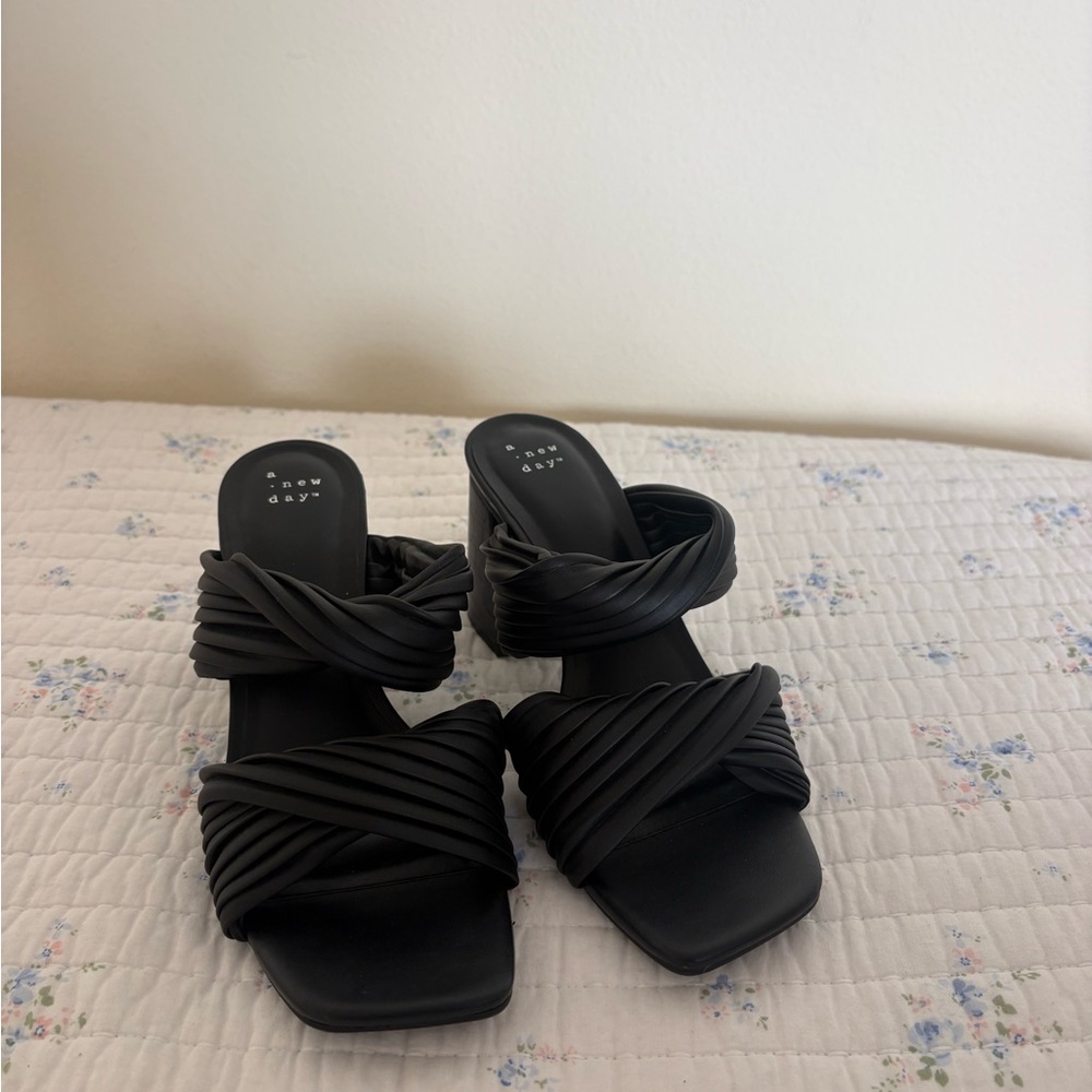 a new day Black Heeled Sandals